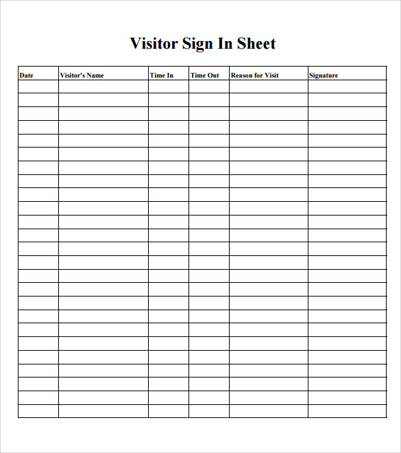 12 Sample School Sign In Sheets Sample Templates