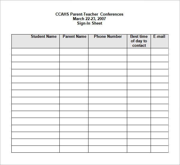 34 Sample Sign In Sheet Templates PDF Word Apple Pages Sample 