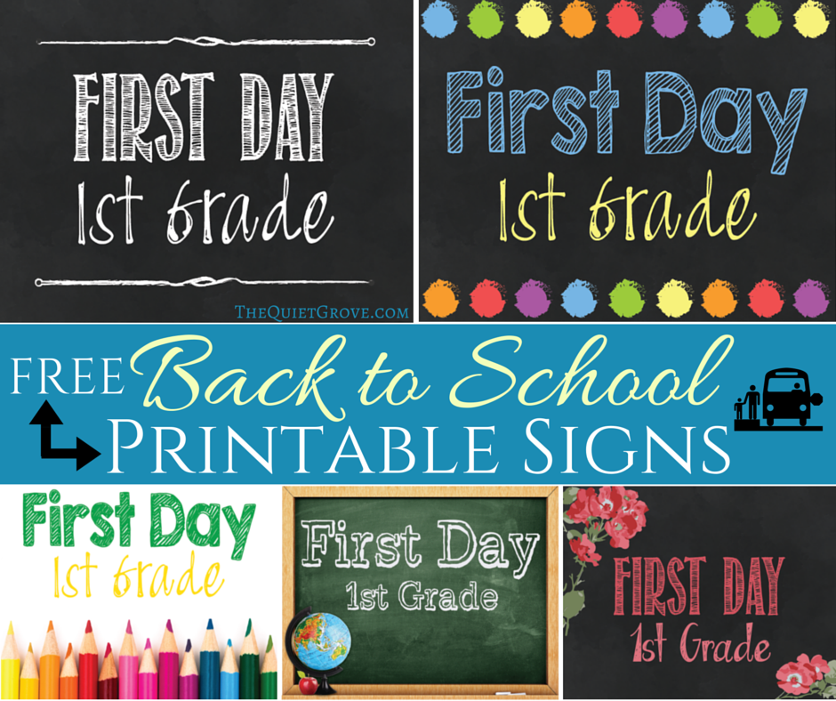 5 FREE Back To School Printable Sign Sets The Quiet Grove