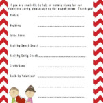 A Sample Class Party Sign up Sheet That I Made Classroom Valentines