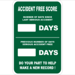Accident Free Days E1259 National Safety Signs