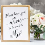 Advice For The Soon To Be Mrs Sign Bridal Shower Sign Advice And Well