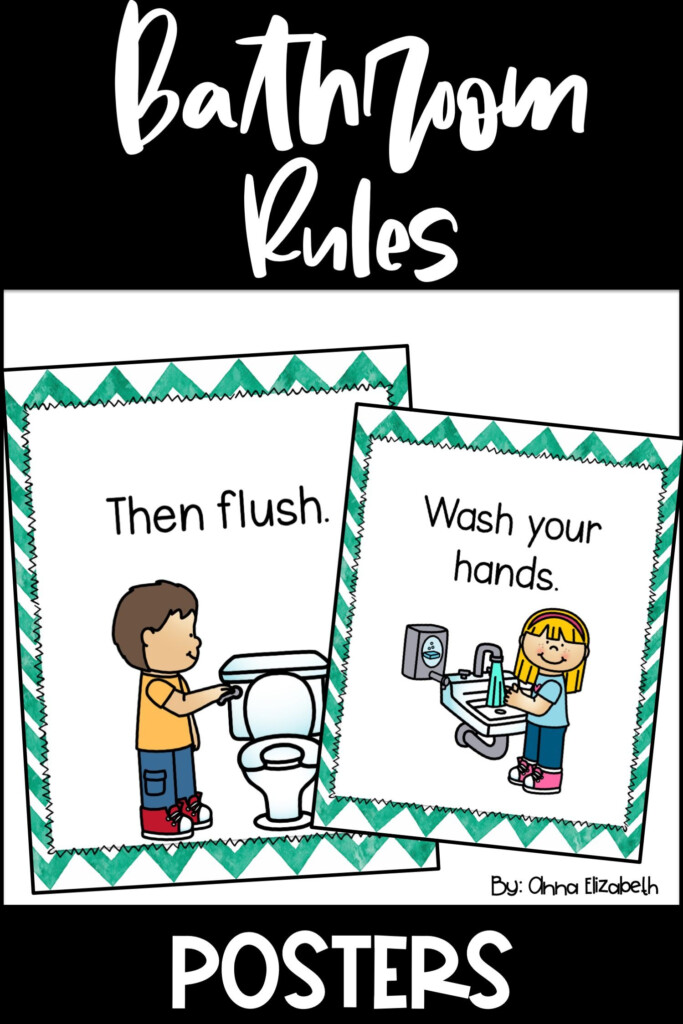 Bathroom Rules Posters Bathroom Rules Kids Bathroom Rules Sign 