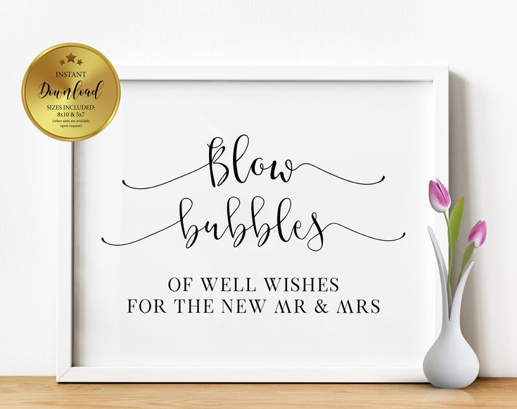 Blow Bubbles Of Well Wishes For The New Mr And Mrs Wedding Bubbles 