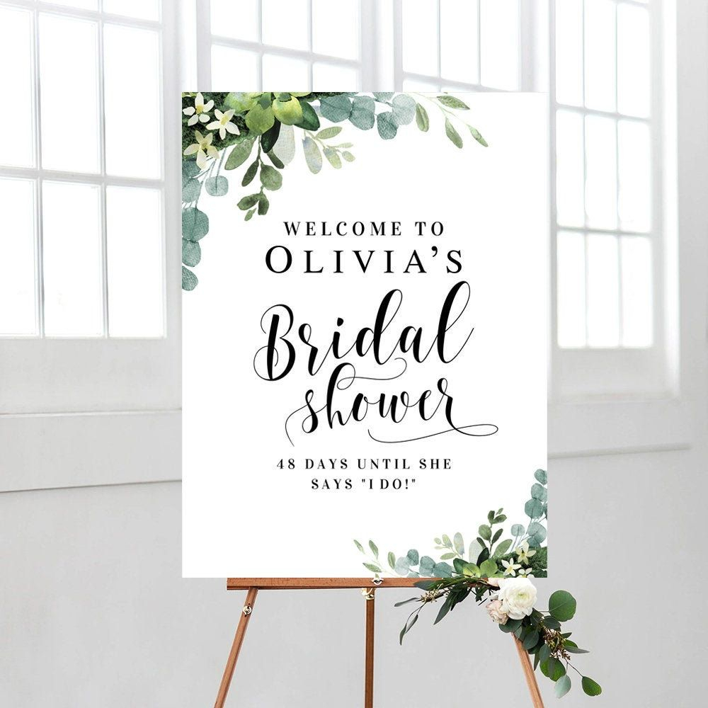 Bridal Shower Welcome Sign Printable Fully Editable Template Etsy 