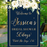 Bridal Welcome Signs Shower Welcome Signs Navy And Gold Etsy In 2020