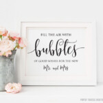 Bubble Send Off Sign Printable Blow Bubbles Sign Fill The Etsy