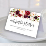 Buffet Food Sign Printable Buffet Card Template Wedding Buffet