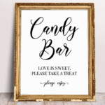 Candy Bar Sign Love Is Sweet Please Take A Treat Wedding Etsy Candy