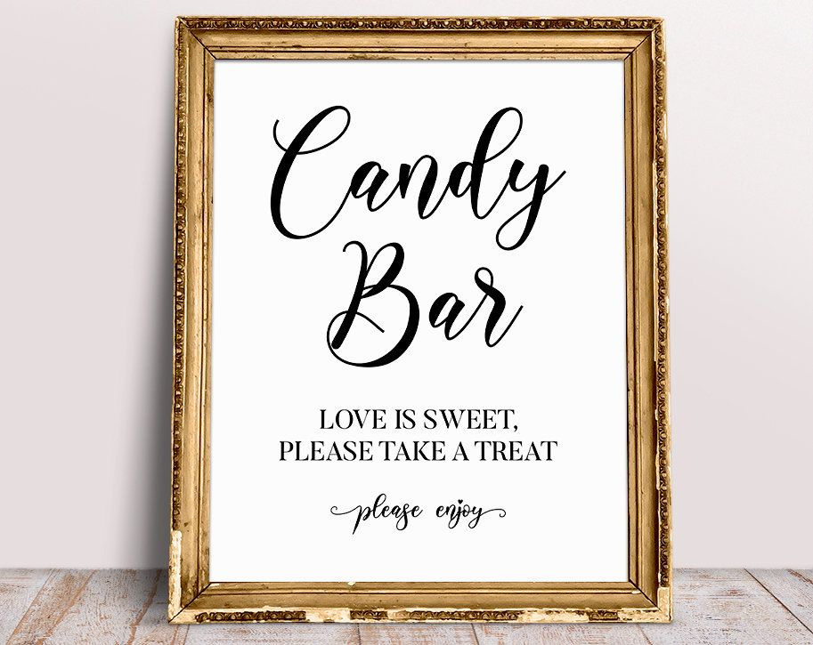 Candy Bar Sign Love Is Sweet Please Take A Treat Wedding Etsy Candy 