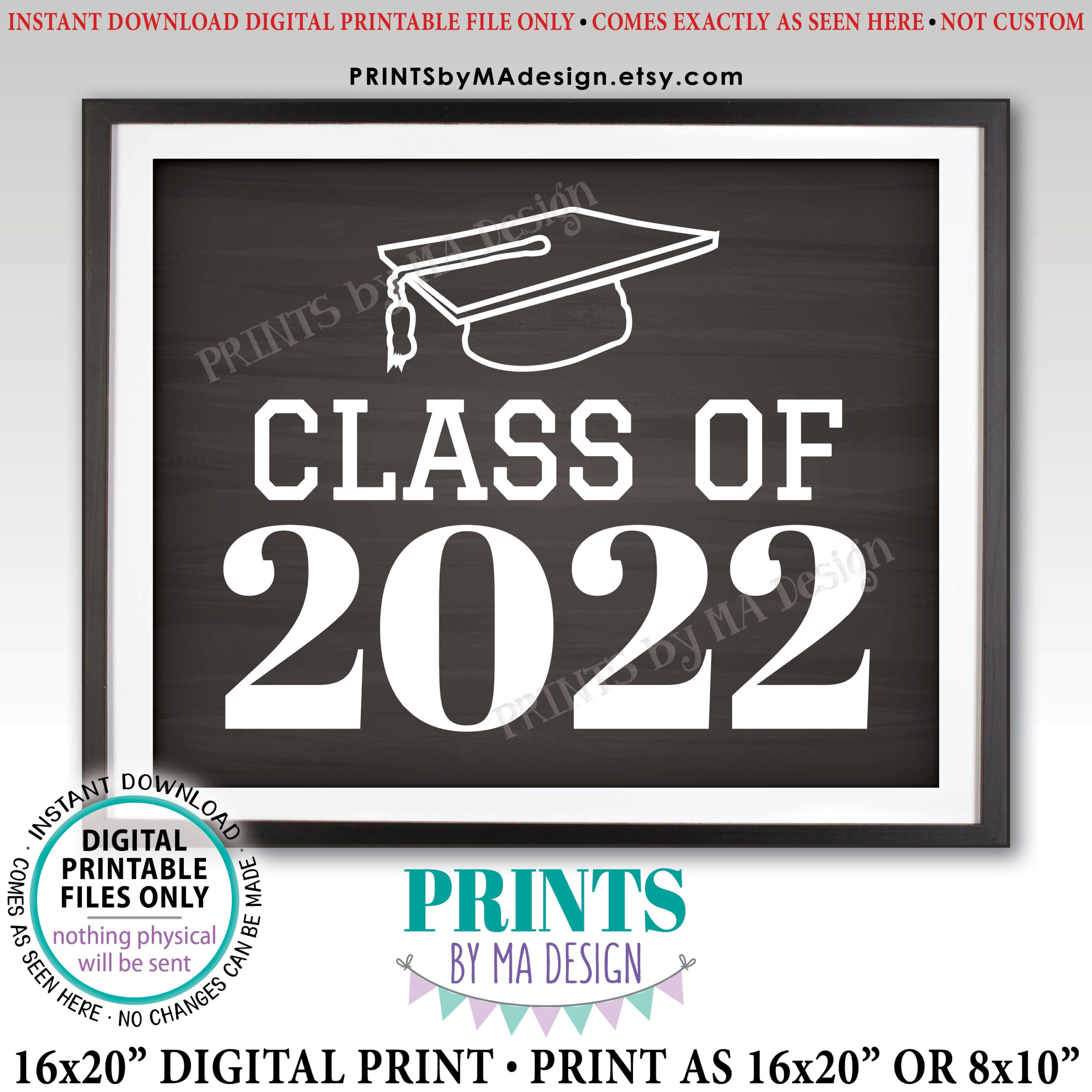 Class Of 2022 Sign High School Graduation In 2022 PRINTABLE 8x10 