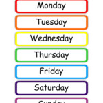 Colorful Days Of The Week Chart Starting With Monday Free Printables