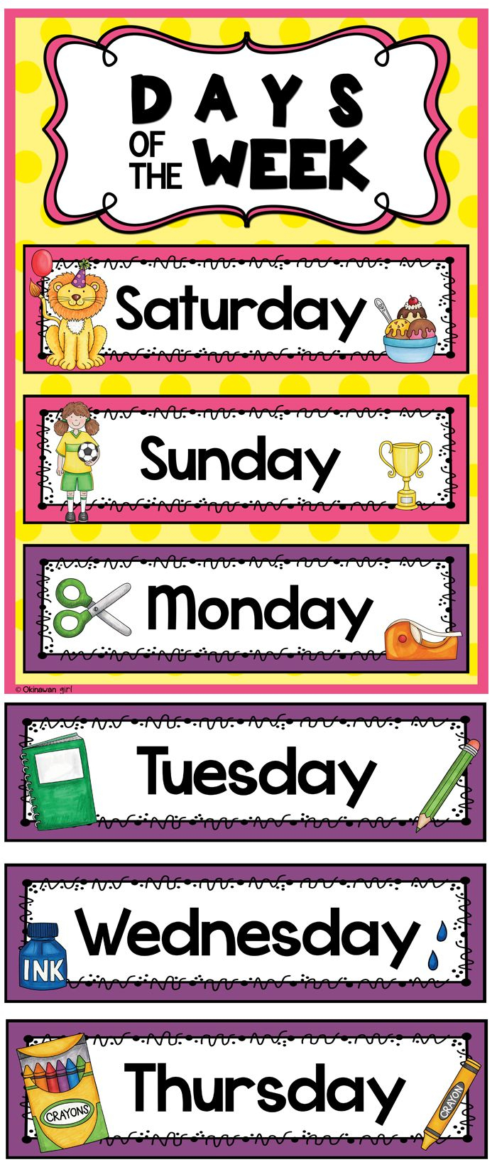 Days Of The Week Headers This Is A Classroom Tested Resource Aimed At 