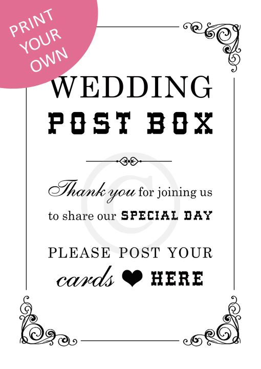 Digital Download Wedding Post Box Sign Wedding Post Box Post Box