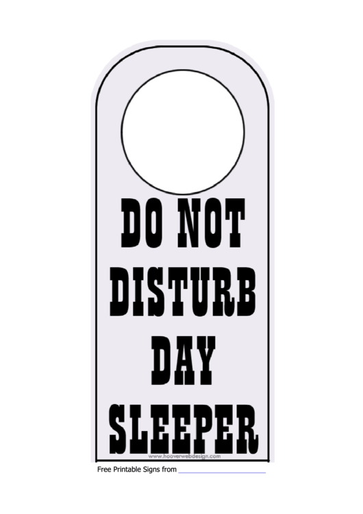 Do Not Disturb Day Sleeper Door Hanger Template Printable Pdf Download