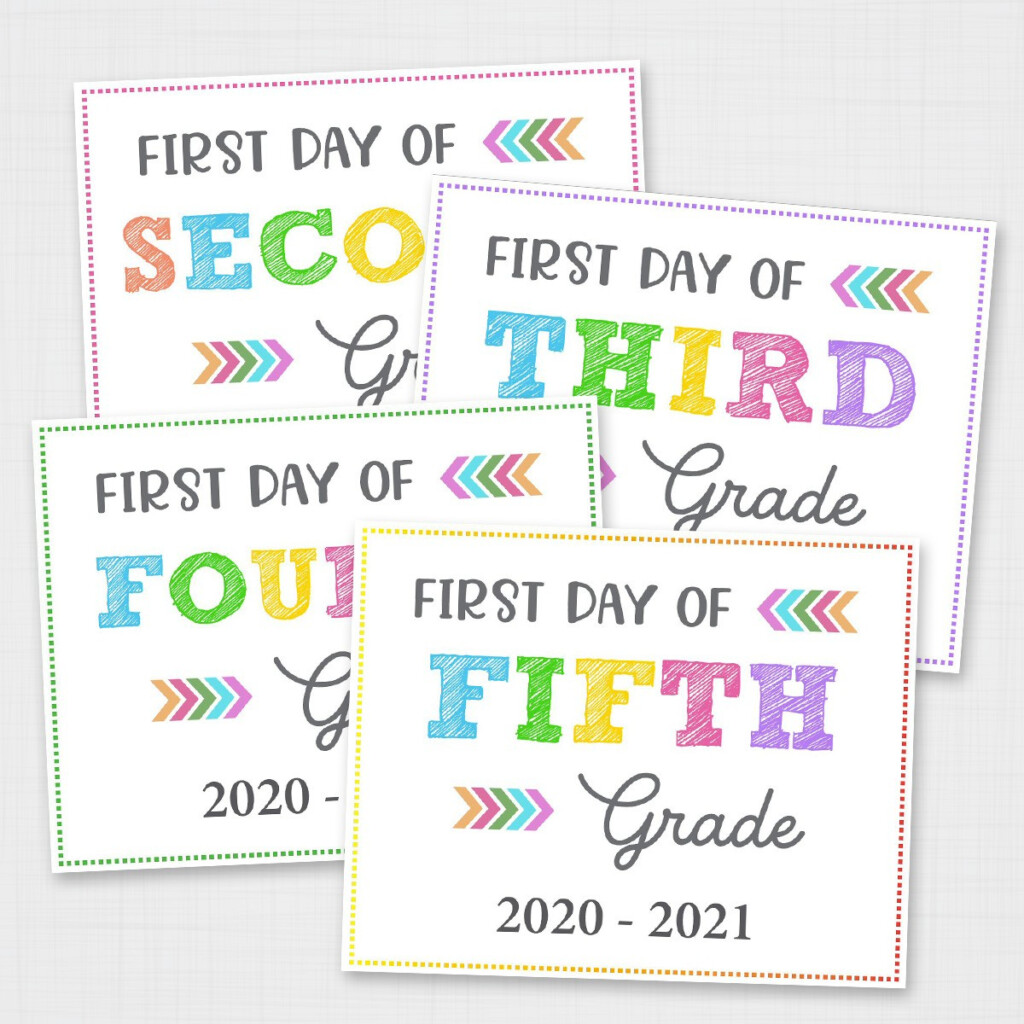 Editable First Day Of School Signs Free Printable Colorful