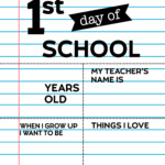 Editable First Day Of School Signs Notebook Paper Paper Trail Design