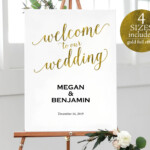 Faux Gold Wedding Welcome Sign Template Gold Welcome Sign Template