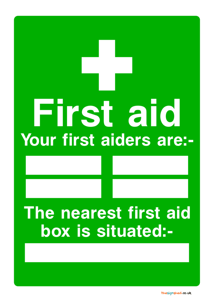 First Aid Box Signs Poster Template