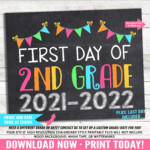 First And Last Day Of 2nd Grade 2021 2022 School Photo Prop Etsy