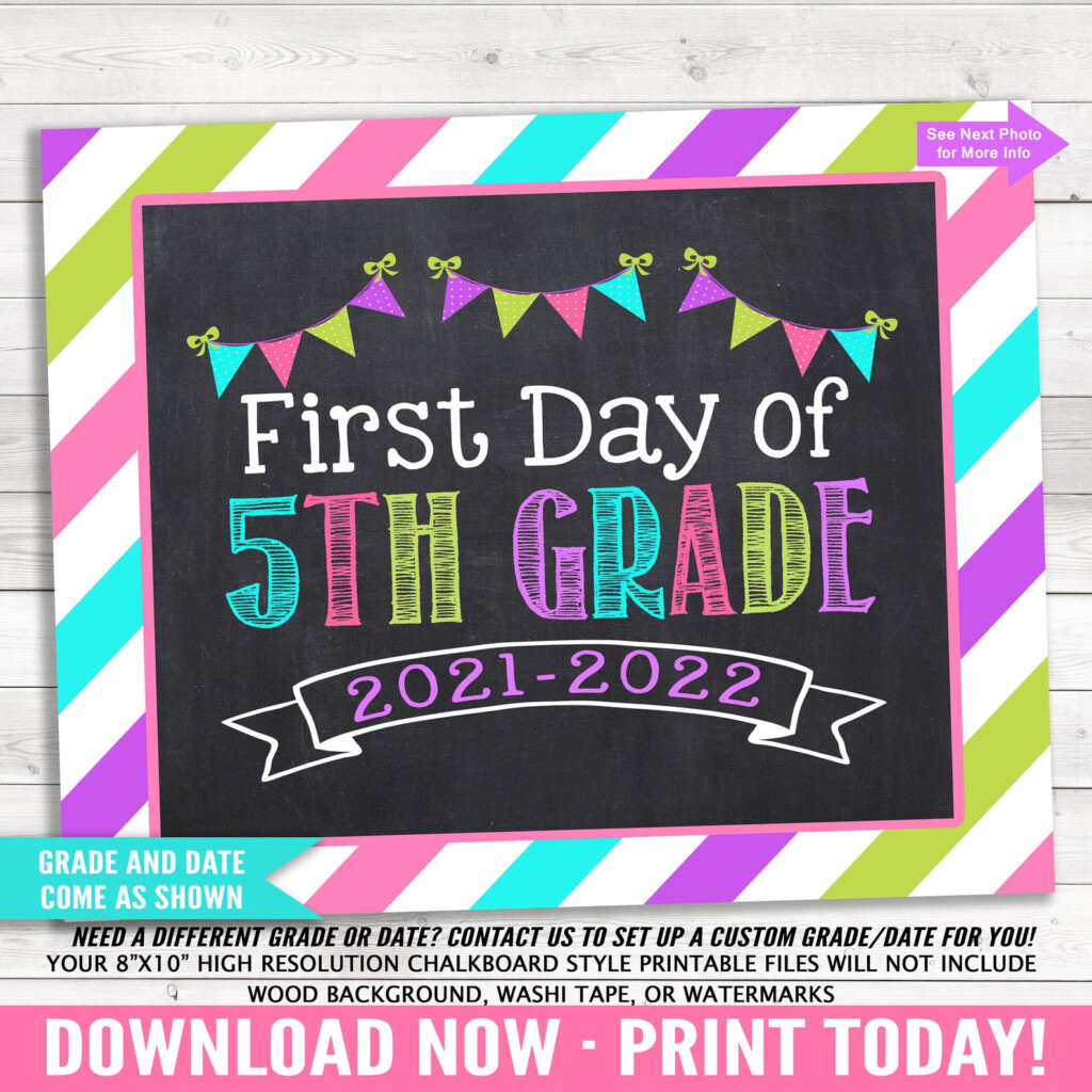 First And Last Day Of 5th Grade 2021 2022 5 Grade Photo Etsy