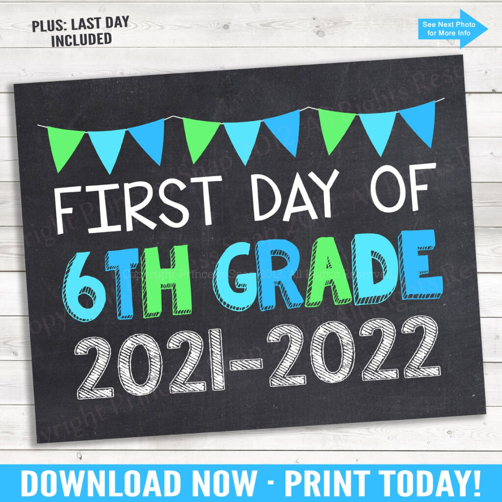 First And Last Day Of 6th Grade 2021 2022 Photo Prop Blue Etsy