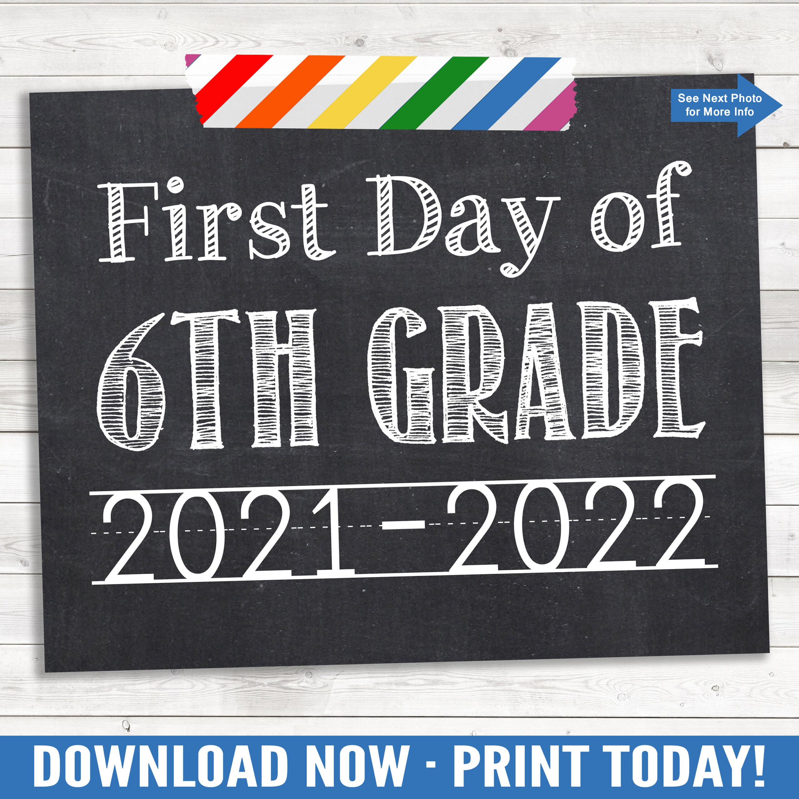 First And Last Day Of 6th Grade 2021 2022 Photo Prop White Etsy