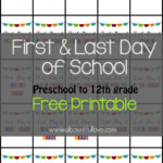 First And Last Day Of School Sign Printable A Bountiful Love