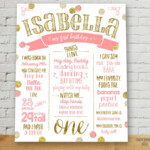 First Birthday Poster Customized Birthday Sign Pink And Gold First