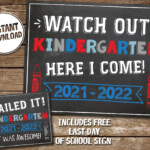 First Day Of Kindergarten Sign 2021 2022 PRINTABLE First Day Etsy