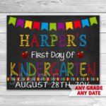 First Day Of Kindergarten Sign Graduation Chalkboard Sign Printable