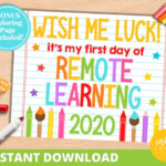 First Day Of Remote Learning Sign INSTANT DOWNLOAD First Day Of