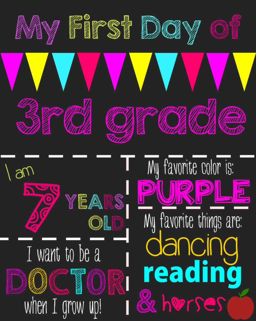 First Day Of School Printable Chalkboard Sign School Signs First Day 
