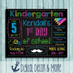 First Day Of School Printable Sign Customize For Any Grade And Age