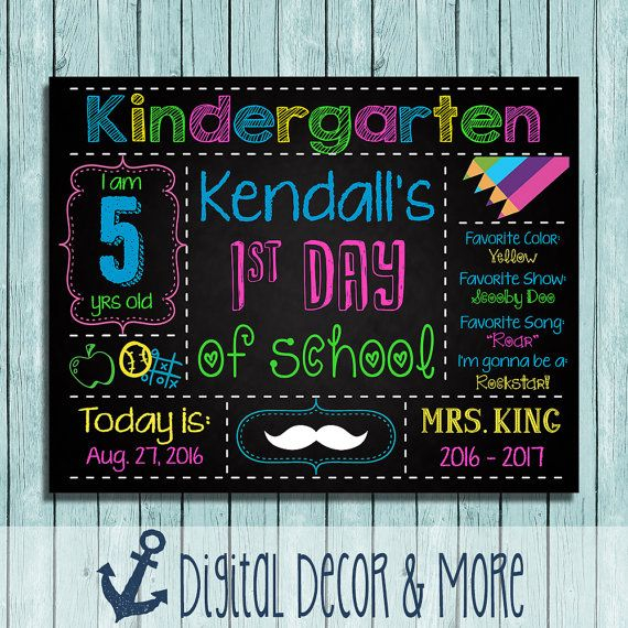 First Day Of School Printable Sign Customize For Any Grade And Age 