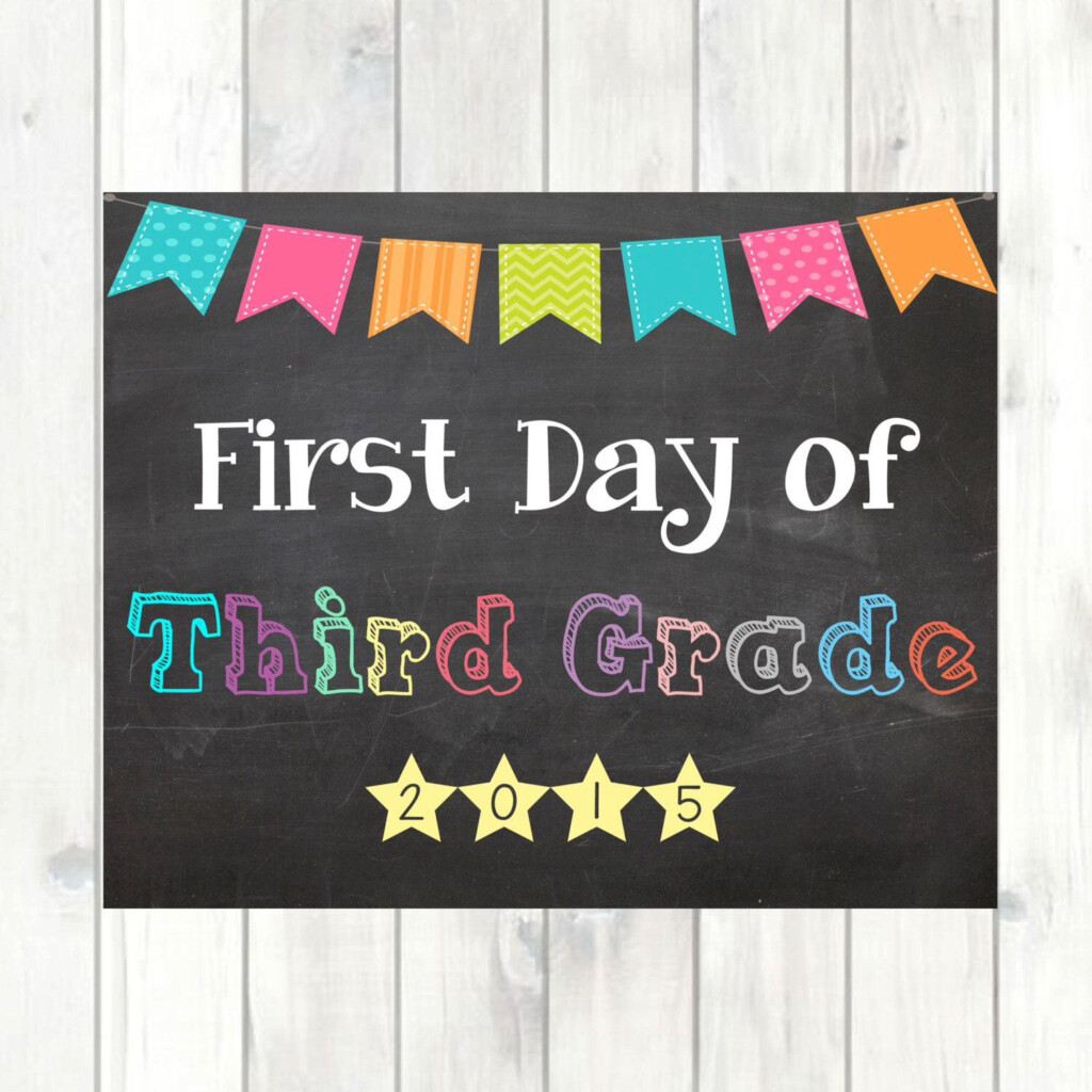 First Day Of Third Grade Sign First Day Of School Digital Image 