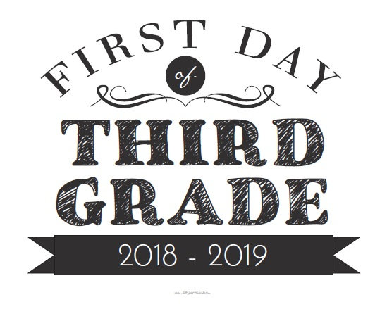 First Day Of Third Grade Sign Free Printable