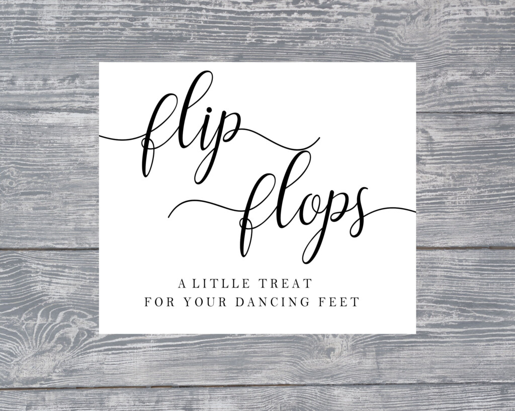 Flip Flops Printable Wedding Sign Wedding Signs Flip Flop Sign