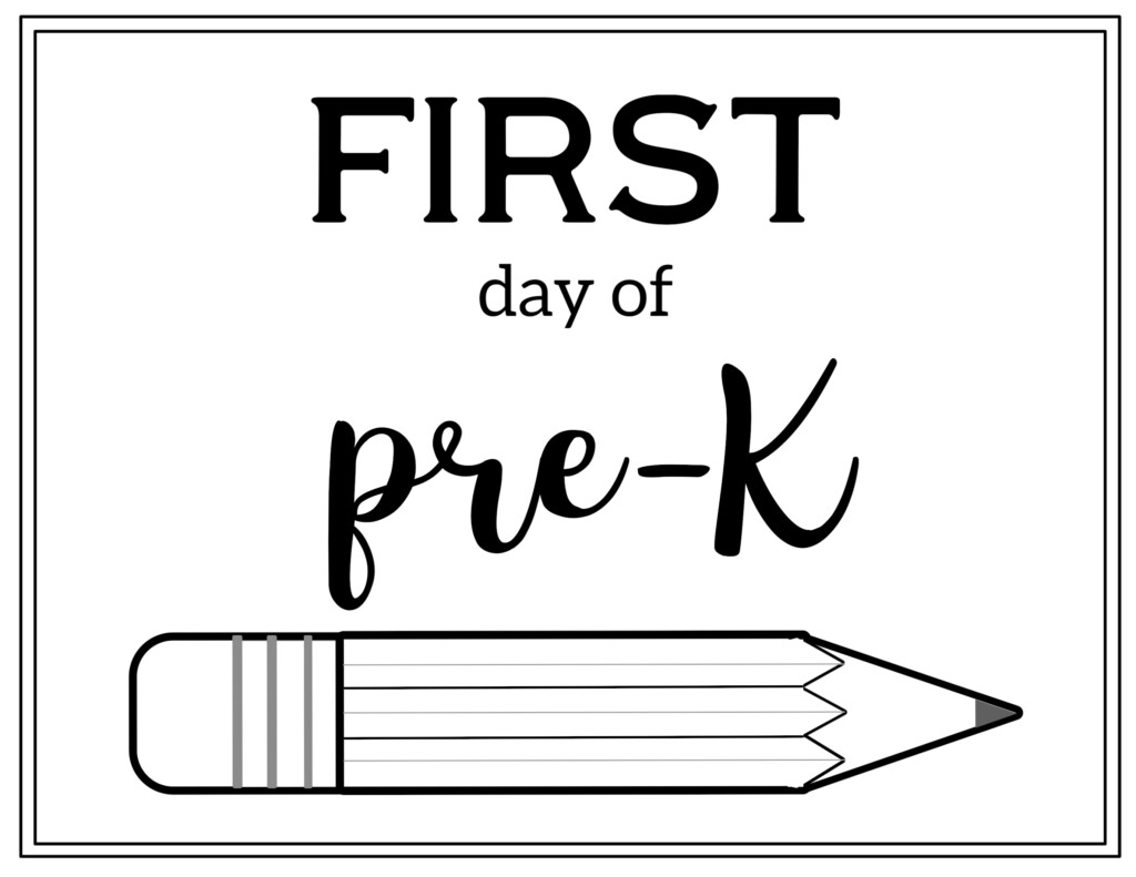 Free Printable First Day Of School Sign Pencil Paper Trail Design