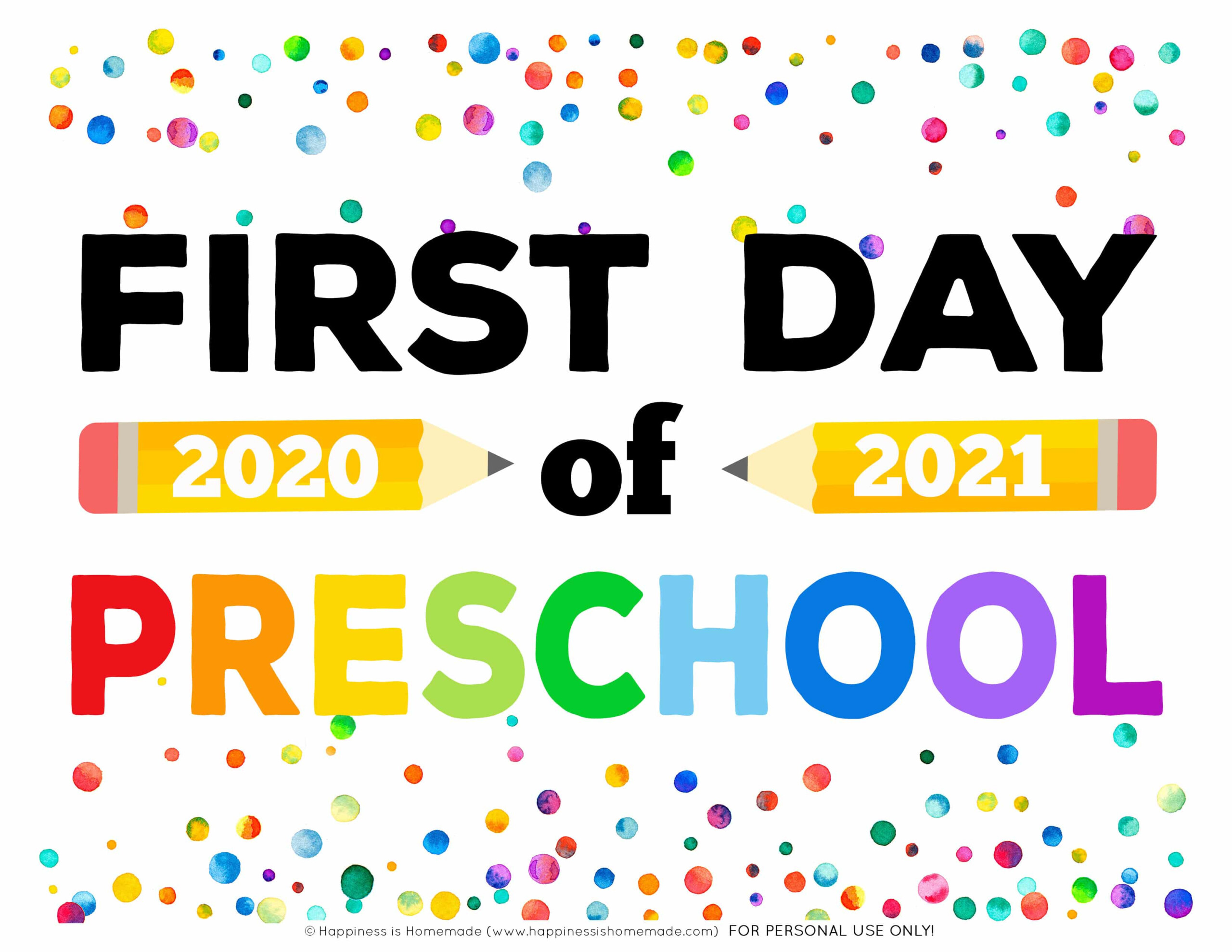 Free Printable First Day Of School Signs 2020 Happiness Is Homemade