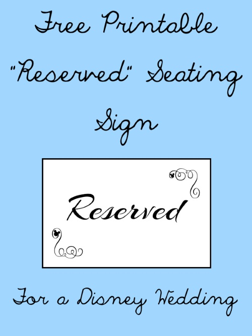 Free Printable Reserved Seating Signs For Your Wedding Ceremony