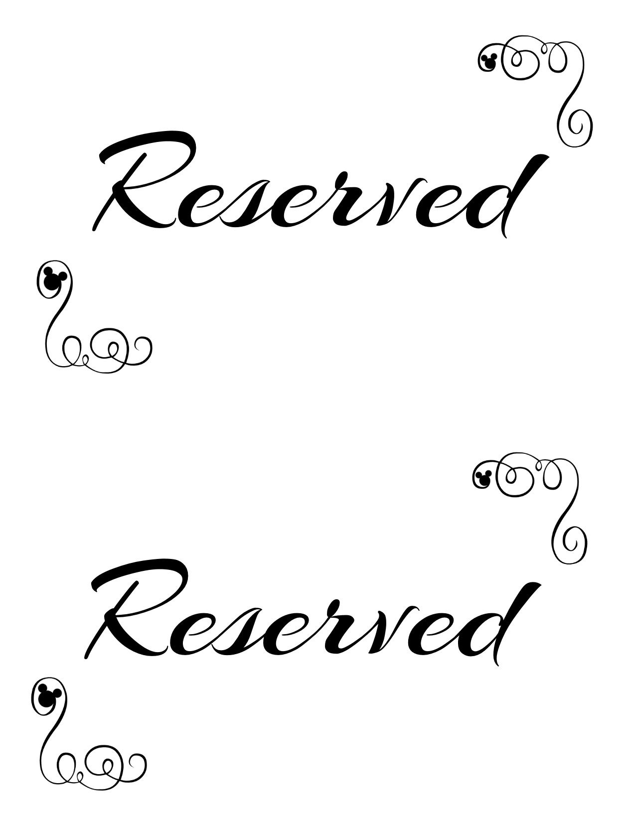 Free Printable Reserved Seating Signs For Your Wedding Ceremony 