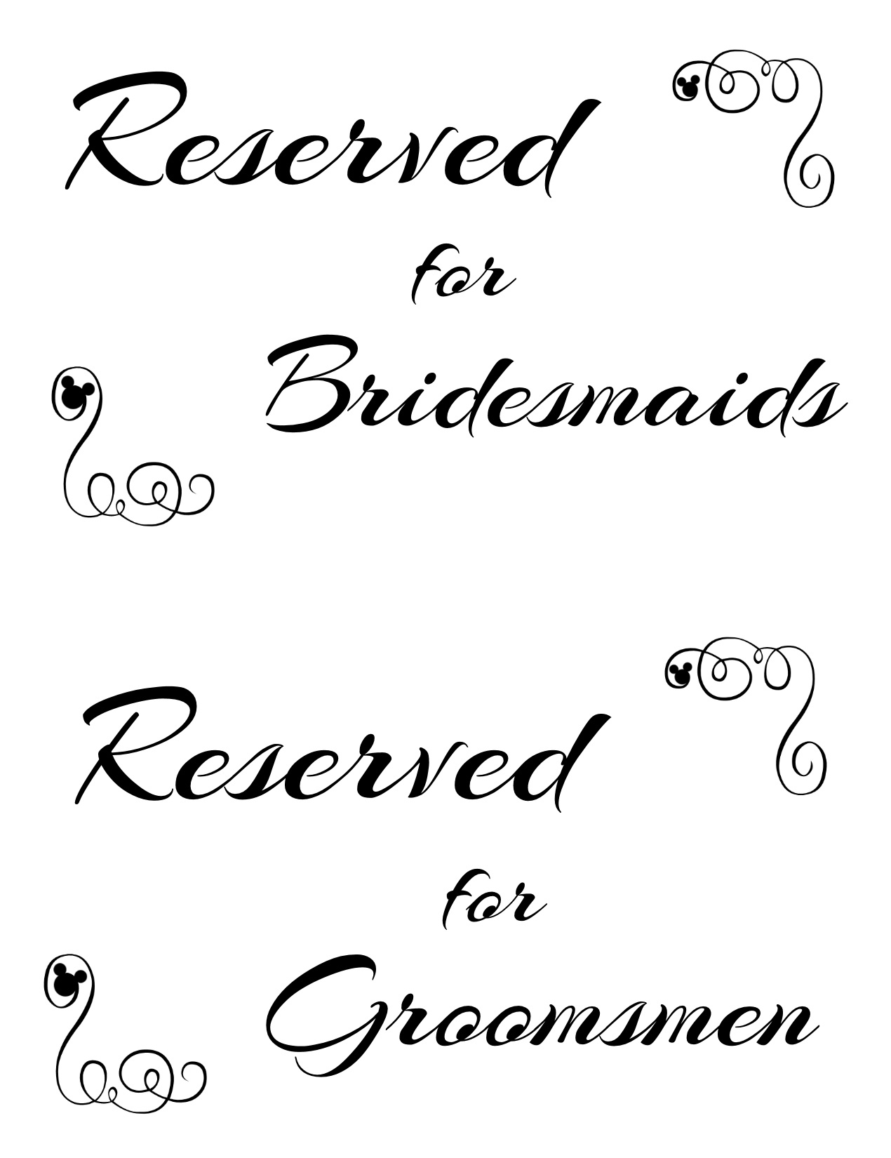 Free Printable Reserved Seating Signs For Your Wedding Ceremony