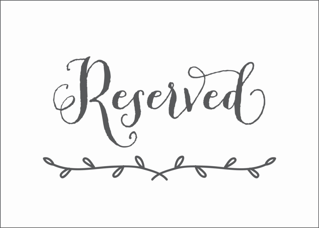 Free Printable Reserved Table Signs