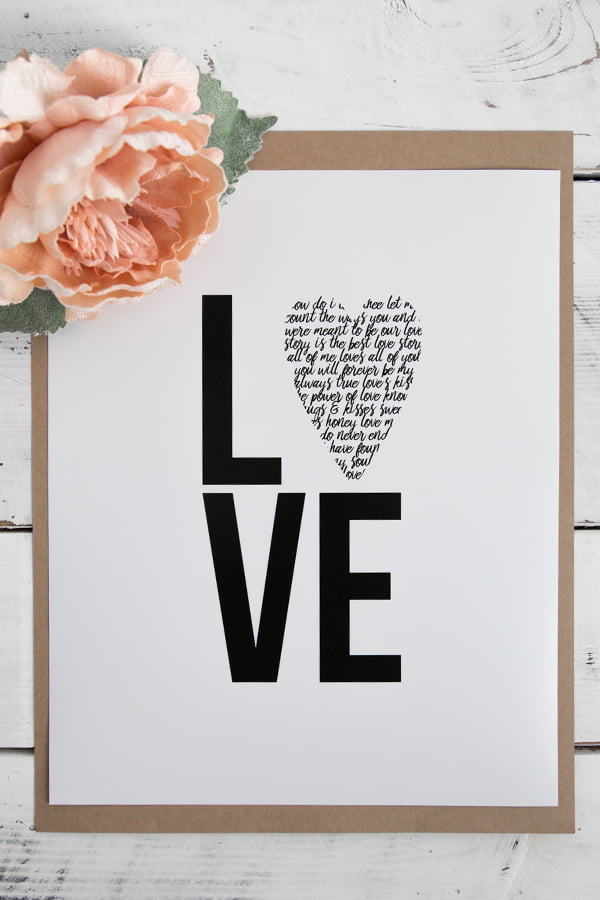 Free Printable Valentine s Day Sign Modern LOVE Print