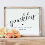 Free Printable Wedding Sparkler Sign Free Printable