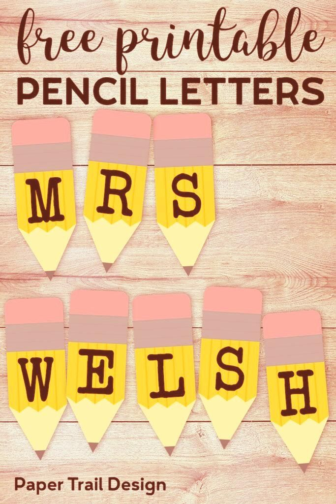 Free Printable Welcome Back To School Pencil Letter Banner Decorations 