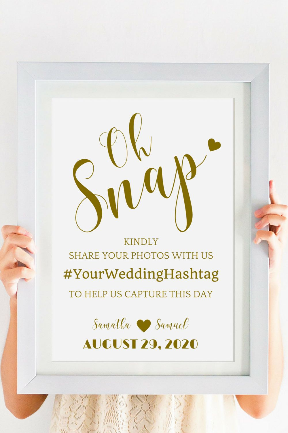 Hashtag Sign Wedding Template Personalized Wedding Sign Instagram 