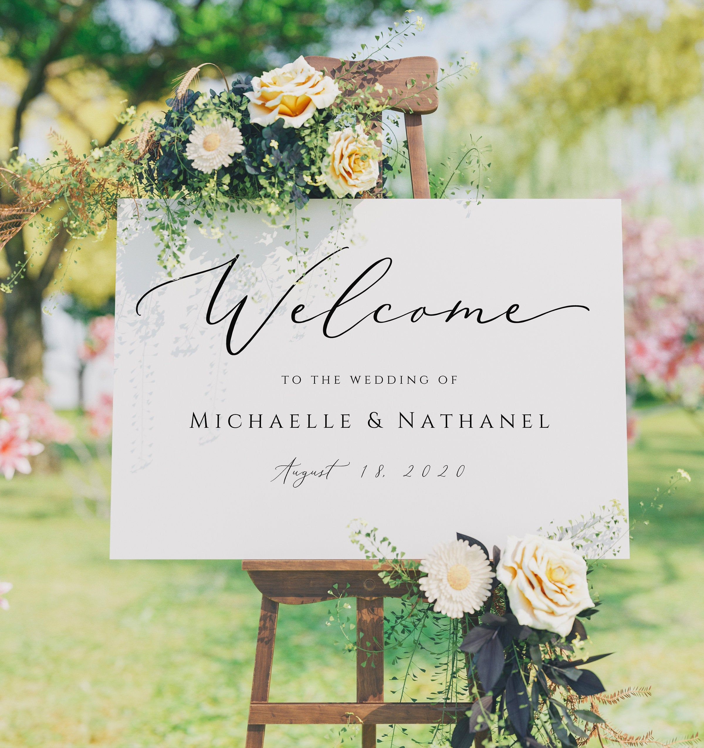 Horizontal Wedding Welcome Sign Printable Welcome To Our Wedding Poster 