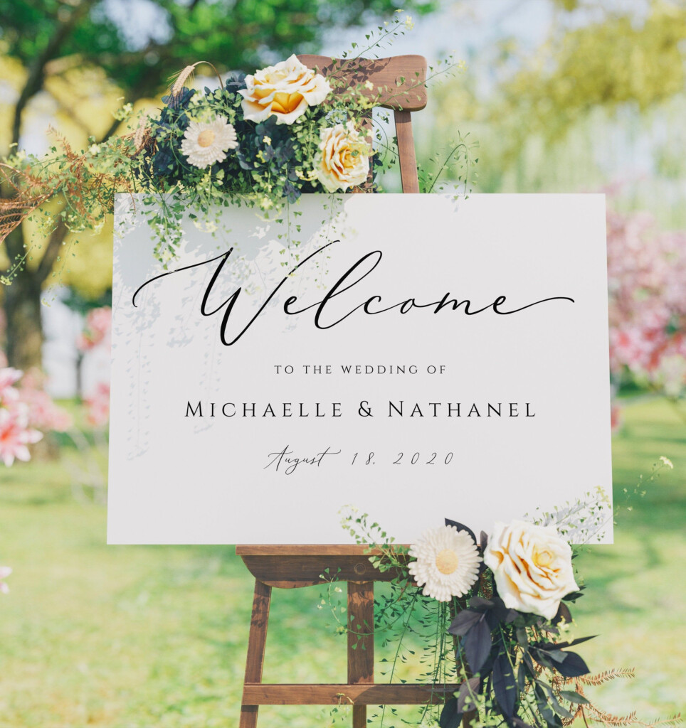 Horizontal Wedding Welcome Sign Printable Welcome To Our Wedding Poster 